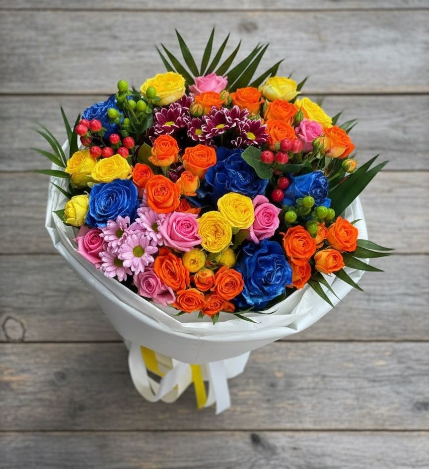 Букет цветов из: Розы и Хризантемы в Молоково