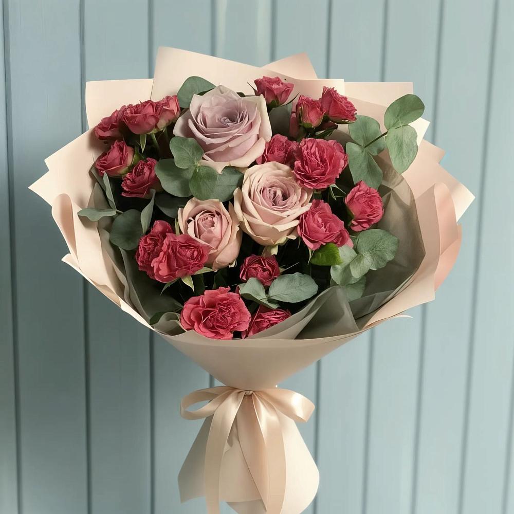Букет цветов из: Гвоздики и Розы в Молоково