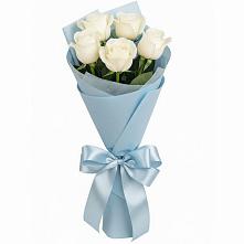 Букет 5 Белых роз Проуд в Молоково
