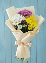 Букет цветов из:  Хризантемы #REPLACE_PRED# Молоково