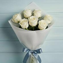 Букет 7 Белых роз Эдлесс Лав #REPLACE_PRED# Молоково