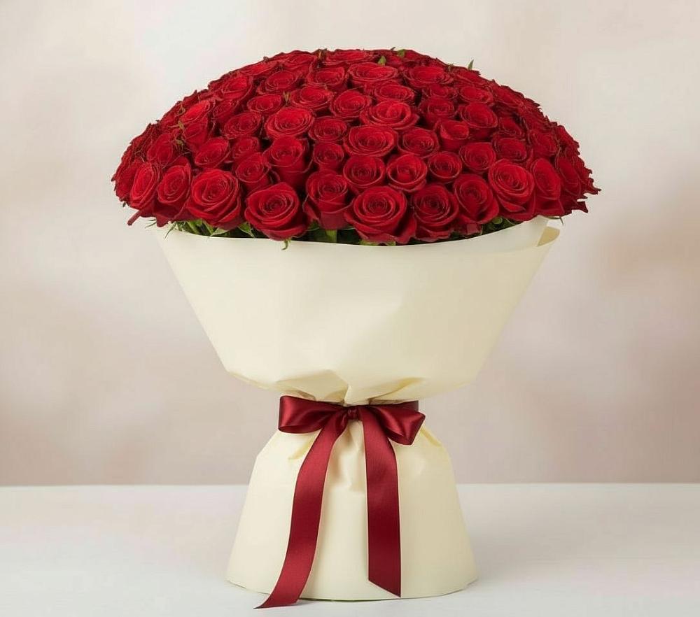 Букет 101 Красная роза Милано в Молоково