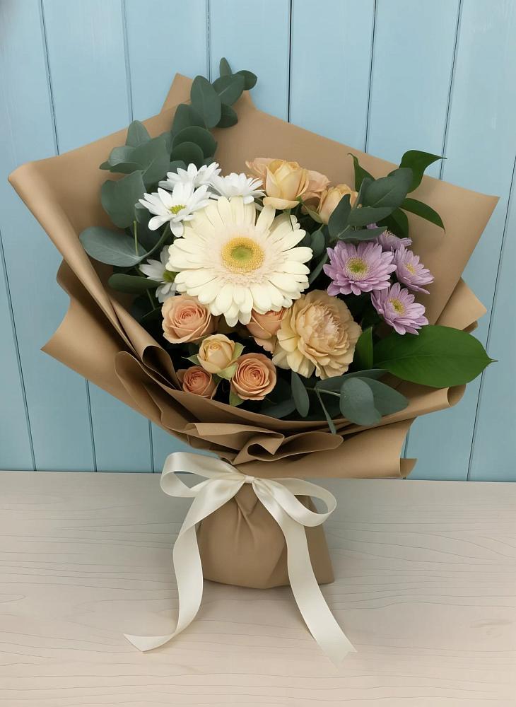 Букет цветов из: Герберы и Хризантемы в Молоково