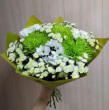 Букет цветов из:  Хризантемы #REPLACE_PRED# Молоково