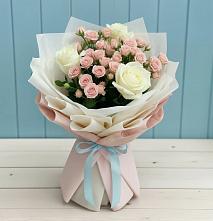 Букет цветов из:  Розы #REPLACE_PRED# Молоково