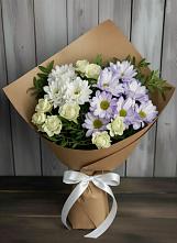 Букет цветов из:  Хризантемы и Розы в Молоково