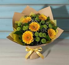 Букет цветов из:  Герберы и Хризантемы в Молоково