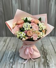 Букет цветов из:  Гвоздики, Розы и Хризантемы #REPLACE_PRED# Молоково