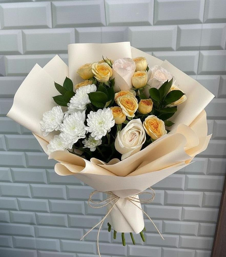 Букет цветов из: Розы и Хризантемы в Молоково