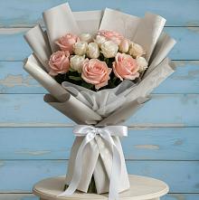 Букет цветов из:  Розы #REPLACE_PRED# Молоково