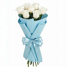 Букет 7 белых роз Проуд в Молоково