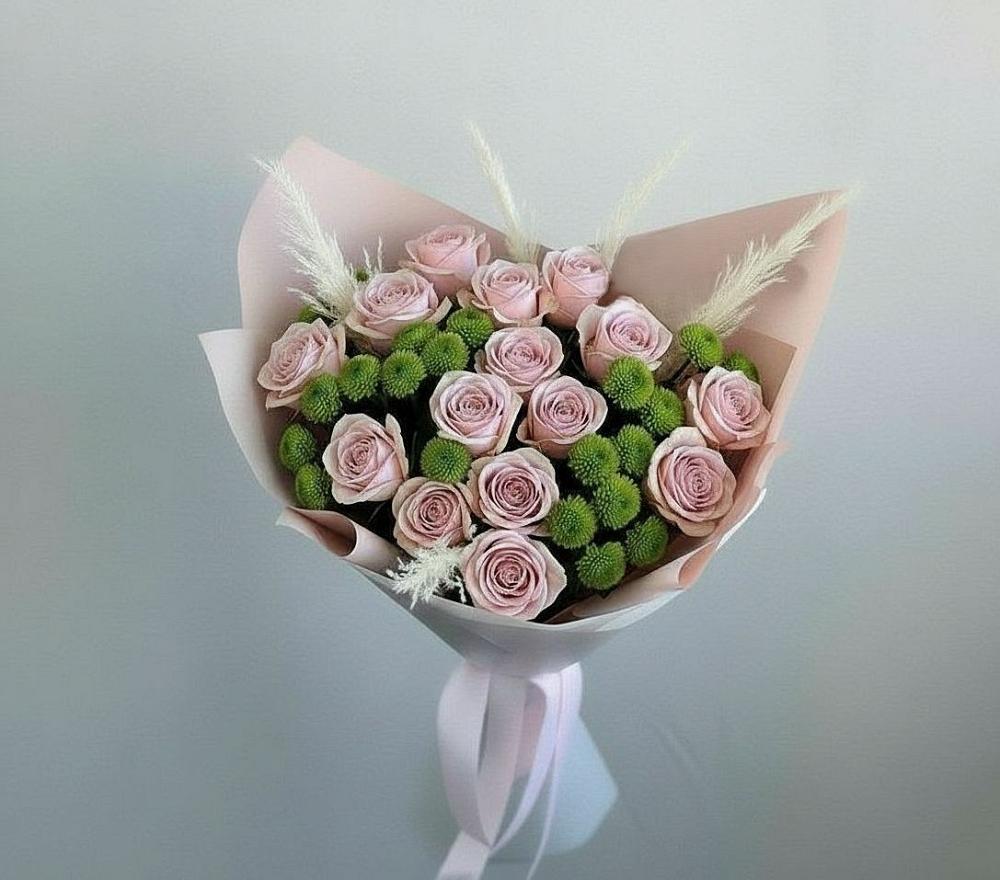 Букет цветов из: Розы и Хризантемы в Молоково