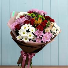 Букет цветов из:  Розы, Хризантемы и Альстромерии в Молоково