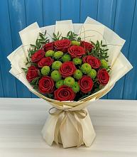 Букет цветов из:  Розы и Хризантемы в Молоково