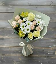 Букет цветов из:  Альстромерии, Розы и Хризантемы в Молоково