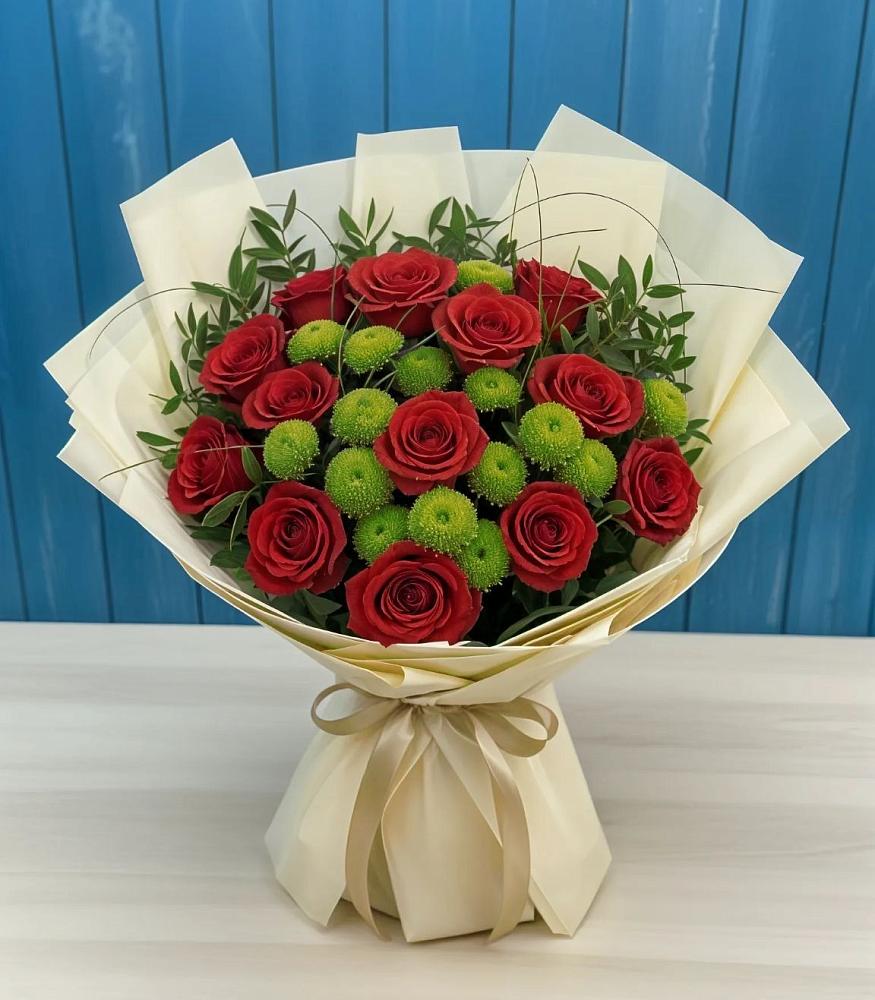 Букет цветов из: Розы и Хризантемы в Молоково