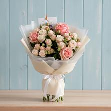 Букет цветов из:  Розы #REPLACE_PRED# Молоково