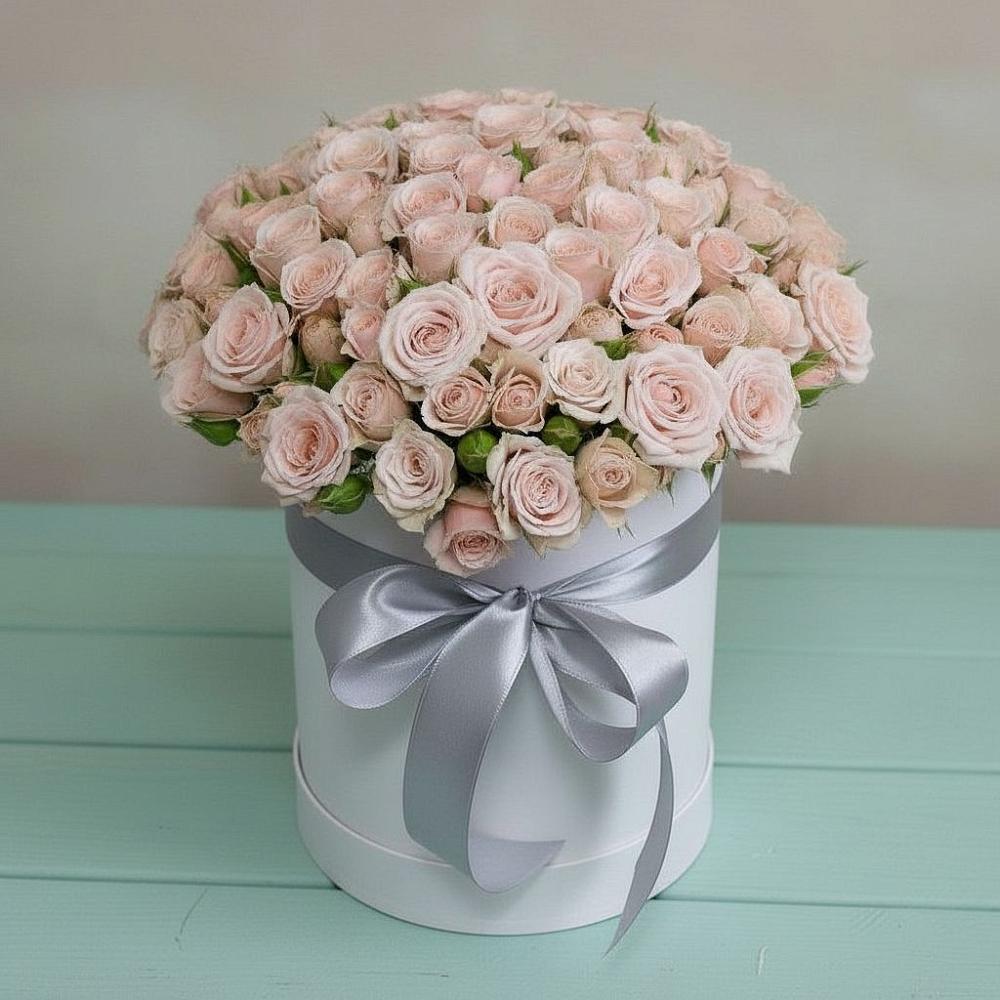 Цветочная композиция из Розы в шляпной коробке в Молоково